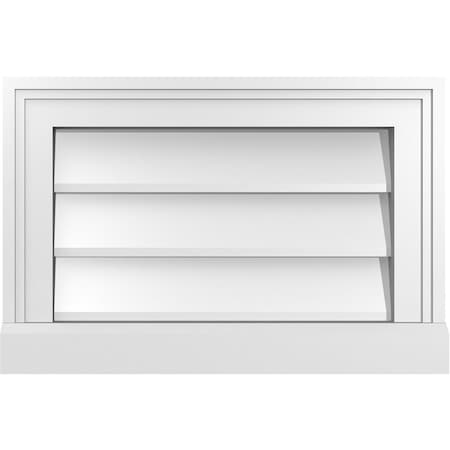 Ekena Millwork Vertical Surface Mount PVC Gable Vent w/ 2"W x 2"H , Brickmould Sill Frame, 18"W x 12"H GVPVE18X1203SN